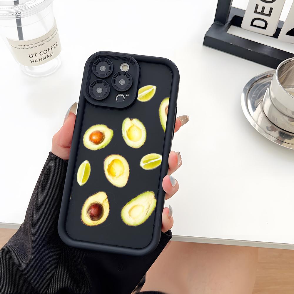 Cartoon Niedliche Avocado Handyhülle Weiches Silikon Für IPhone 17 16 15 14 13 12 Mini 11 Pro Max Plus Kameraobjektiv Schutzabdeckung