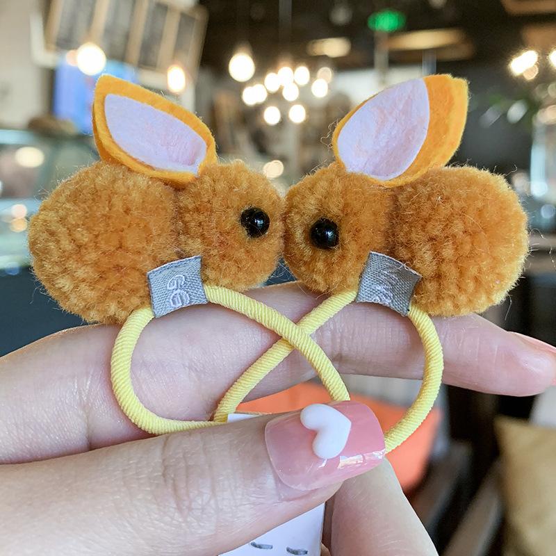 

2 шт. Новые плюшевые кролики Милые принцессы Головные уборы Детские эластичные резинки для волос Детские веревки Аксессуары для девочек Детский головной убор