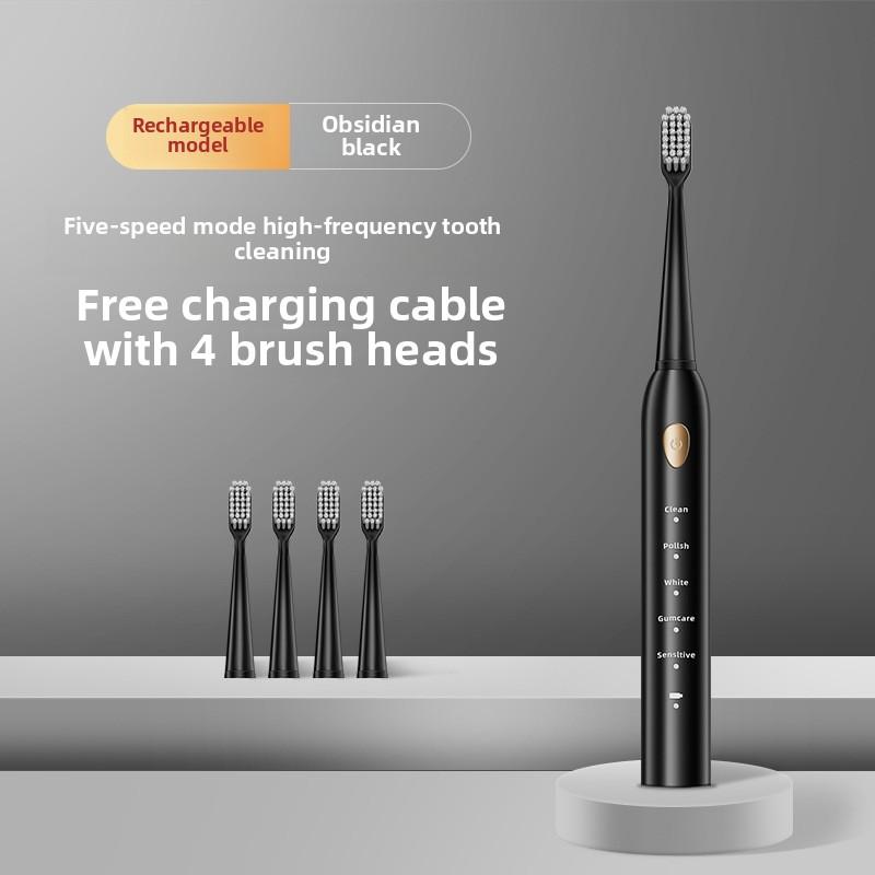 

Зубная щетка с мягкой щетиной, очистка зубов, аккумуляторная, полностью автоматическая, универсальная электрическая зубная щетка для взрослых и детей, ультразвуковая.