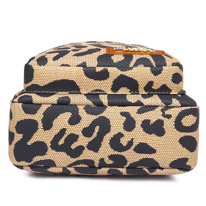 Fashion Leopard Print Soft Leather Women's Chest Bag