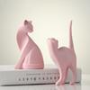Modern Animal Figurine Resin Cat Model Home Decor Pink Cat Sculpture  Coffee Shop