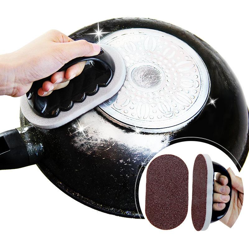 Reusable Sponge Kitchen Pot Brush With Handle For Easy Cleaning And Decontamination Washable And Eraser Cleaning
