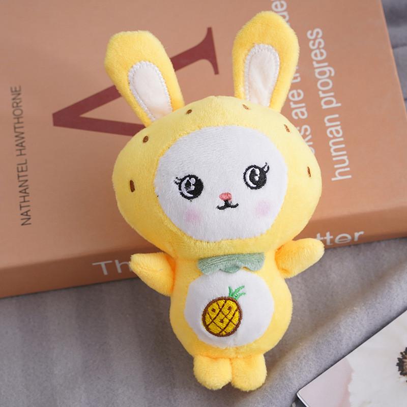 

Очаровательная мультяшная кроличья плюшевая игрушка Брелок Мини Плюшевое животное с фруктовой тематикой Pineapple