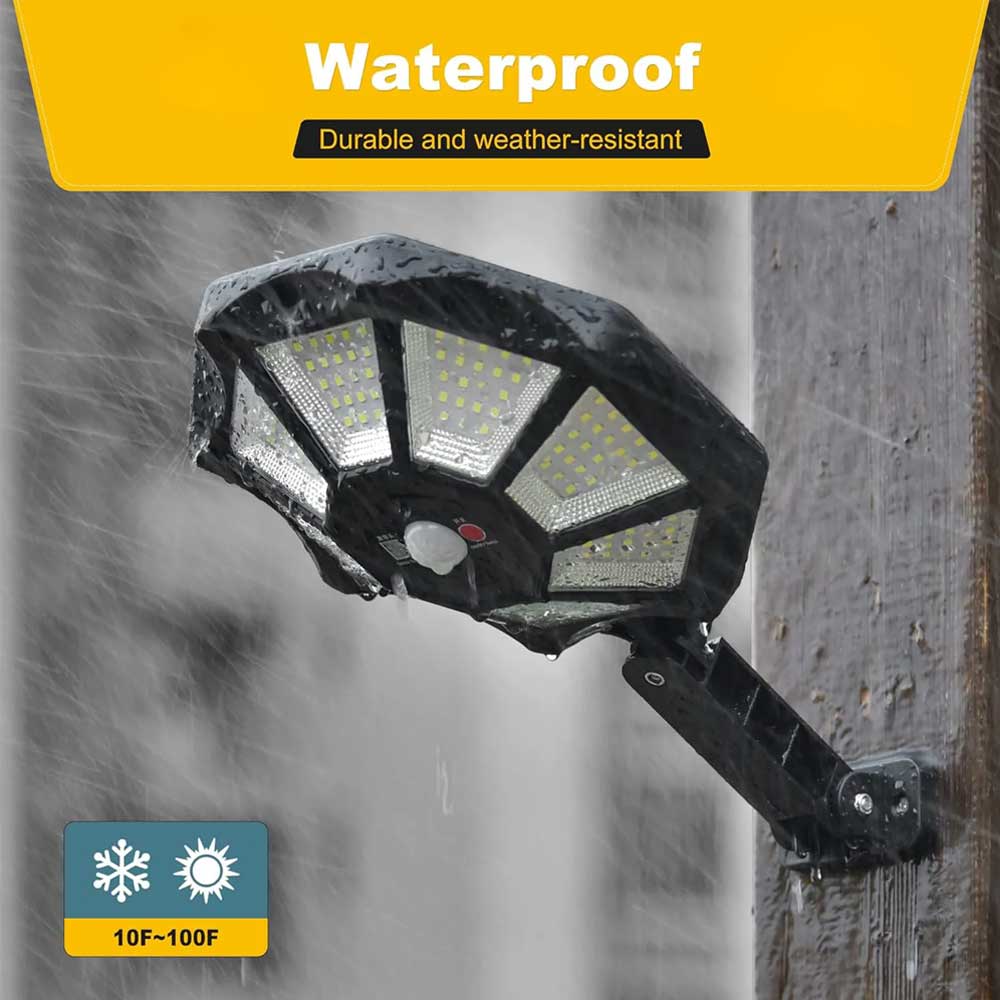 Luci Solari a LED 168 12h Illuminazione Proiettori di Sicurezza Esterno Sensore di Movimento Impermeabile Giardino Cortile Lampione Stradale Impermeabile