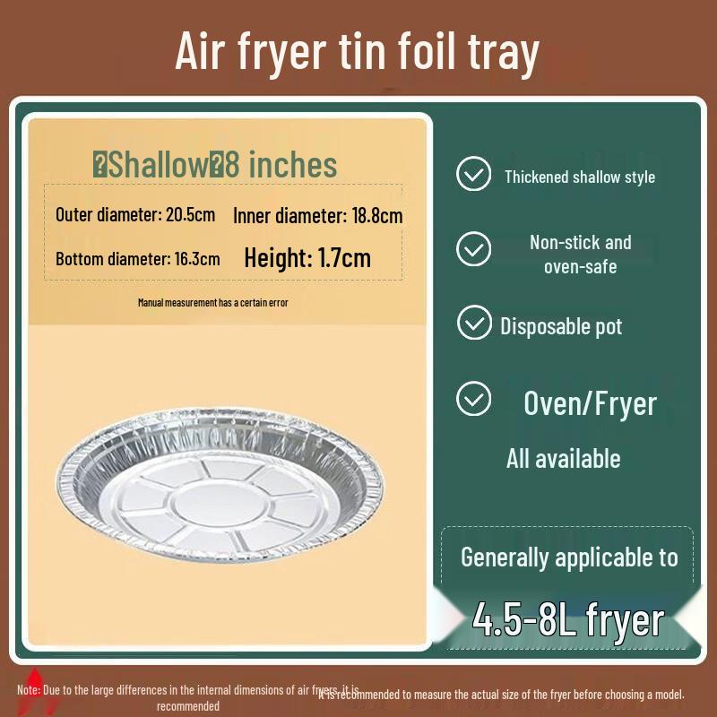 Disposable Aluminum Foil Pans for Air Fryer (50-pack)