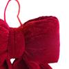 Red Christmas Velvet Bows Vintage Plush Stuffed Christmas Bows Hanging Ornament