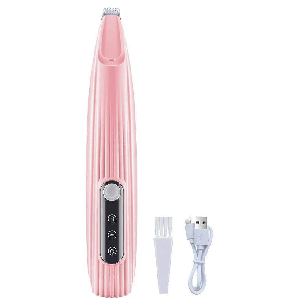 Cat Paw Trimmer Cat Clippers USB Rechargeable Pet Grooming Shaver with Light Hair Trimmer LED Display for Eyes Ears Face Rump