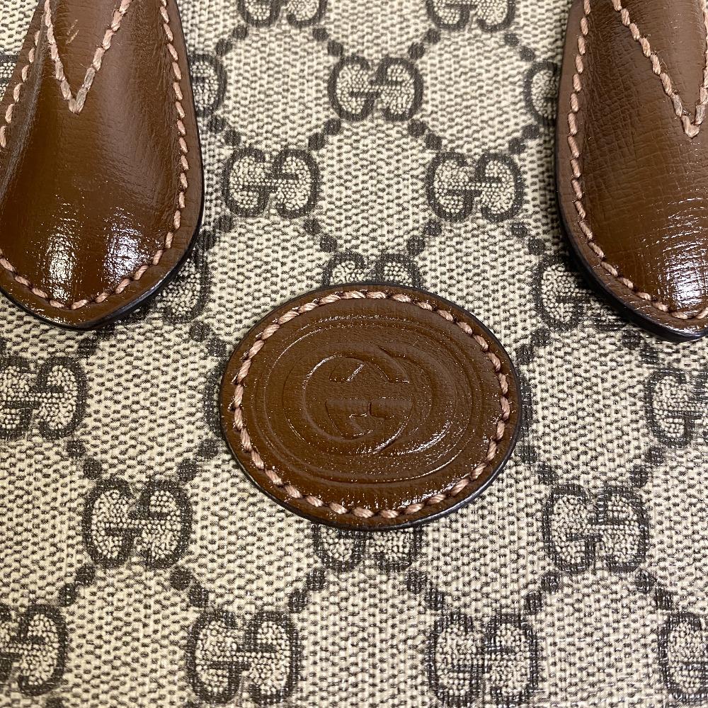 Gucci Interlocking G Mini Tote Shoulder 2WAY GG Supreme PVC Handbag Brown PVC Women Used