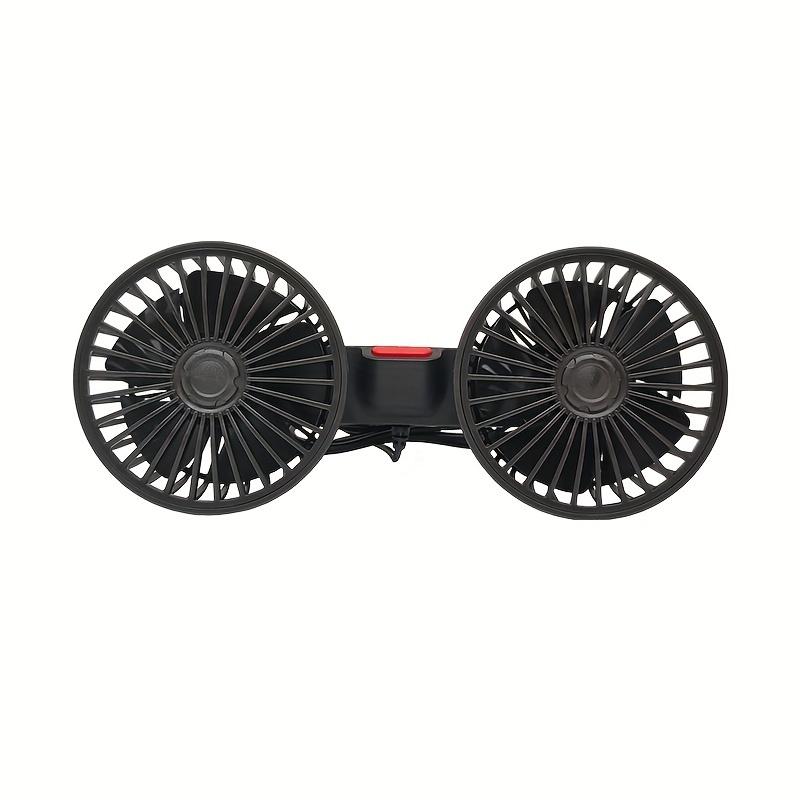 Car Fan, Car Small Air Conditioner, Double-headed Rear Rear Fan, Powerful Wind, 5pcs Wind Leaf, 360 Degree Rotation