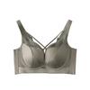  Big breasts show small underwear women's sexy thin cup mango cup soft steel ring support gathering new satin bra
