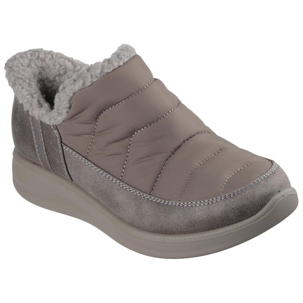 Skechers Slip-Ins Cozy Escape - Snowpuff Comfortable Durable Low-Top Casual Shoes Women Sneaker Gray Brown 168113-DKTP
