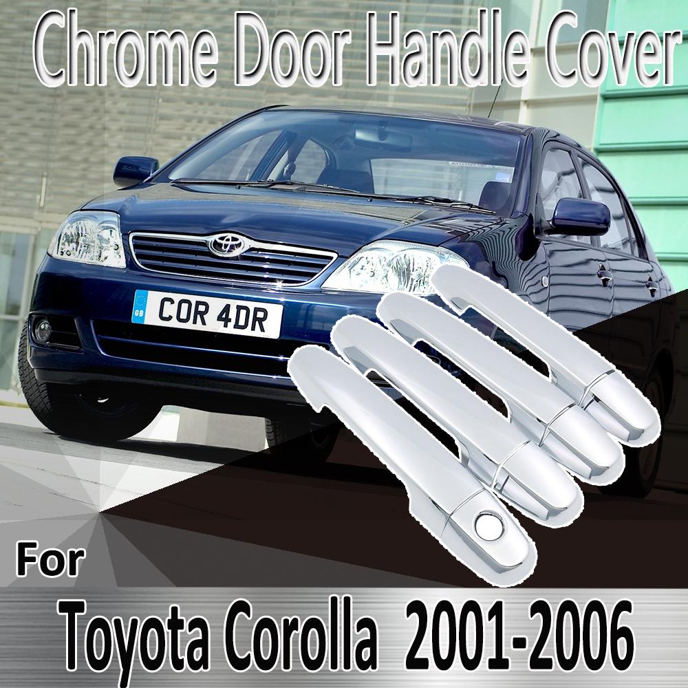 

Для Toyota Corolla E120 E130 2001 ~ 2006 Стайлинговые наклейки, украшения, хромированная крышка дверной ручки, краска, ремонт автомобиля