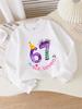 European Sizes Girls' Crewneck Sweatshirt - Six Seven Party Monster Numbers, Sportswear And Casual Wear, Soft And Comfortable