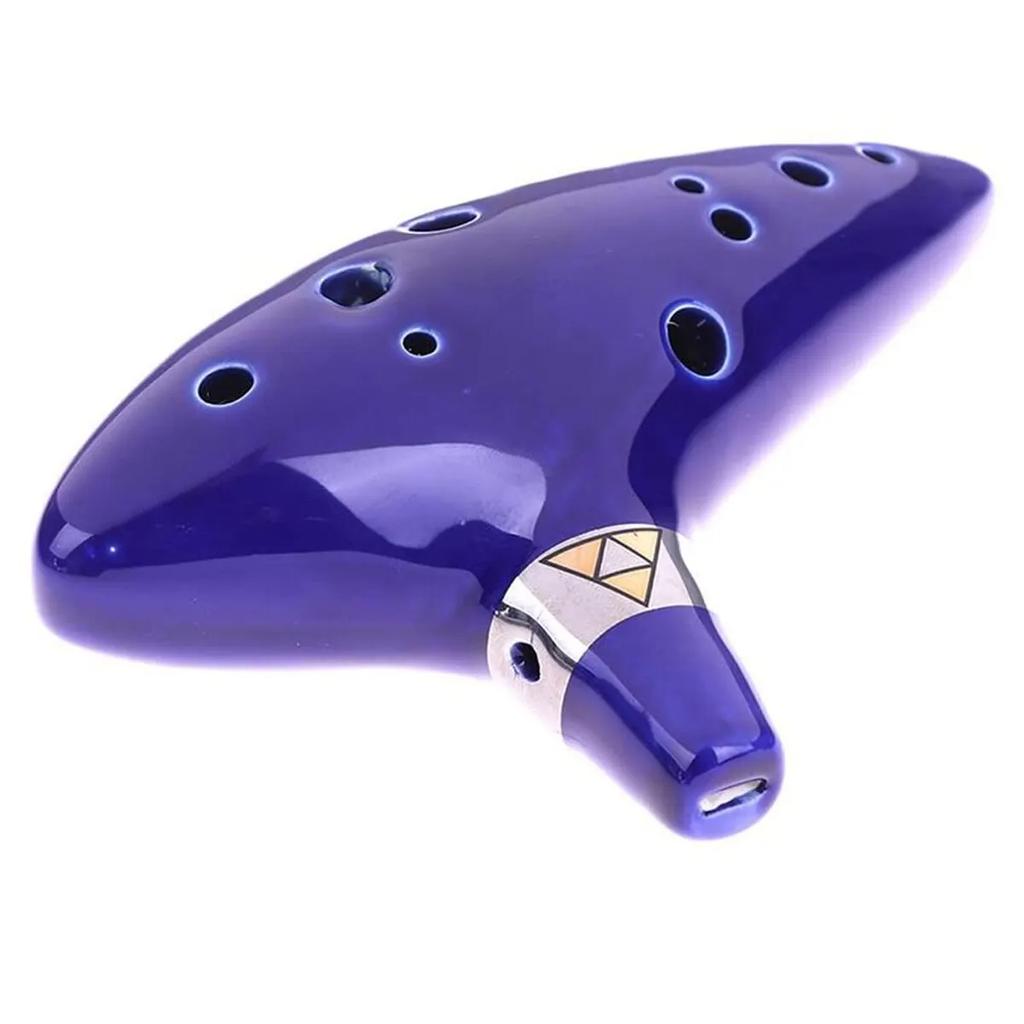 Ocarina,12 Tones Alto C Ceramic Ocarina Musical Instrument with Song Book Neck String Neck Cord Carry Bag