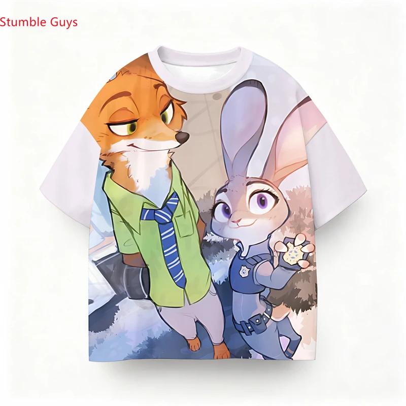 Zootopia Judy Hopps Children's T-Shirt Summer Cute Cartoon Print Casual Lightweight