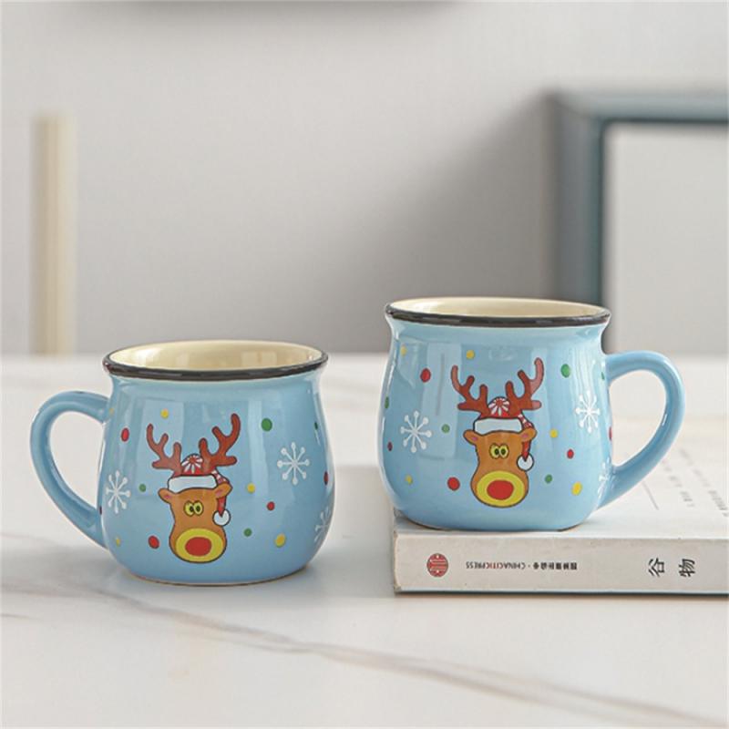 Ceramic Christmas Mousse Mug Cartoon Santa Cup Coffee Cup For Office Home Baking Dessert Breakfast Milk Mug For Kids Xmas Gift