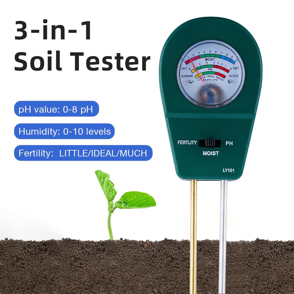 Handheld Soil Detector Multiple Soil PH/Temperature Humidity/Fertility Meter Soil Moisture Analyzer Gardening Planting Helper