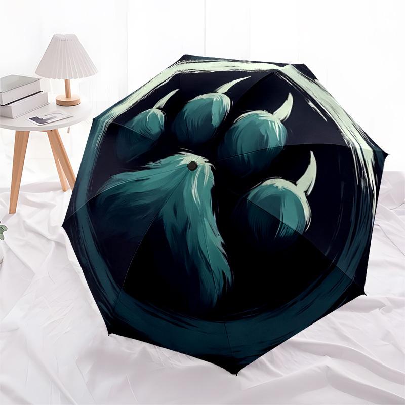 1pc Paw Print Automatic Open/close Umbrella, 8-Rib sturdy structure, Portable Travel Umbrella, Parties, Everyday Use, Outdoor Accessory, Art