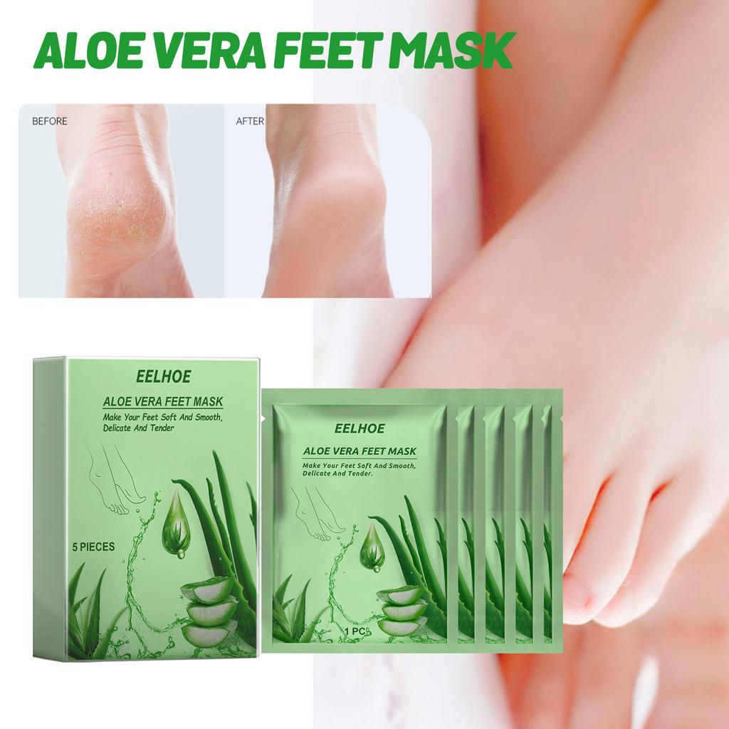 Aloe Vera Føtter Maske Fuktighetsgivende Eksfolierende Føtter Maske Anti Tørkende Sprekkfjerner Død Hud Hydrerende Fot Hudpleie Fotmaske