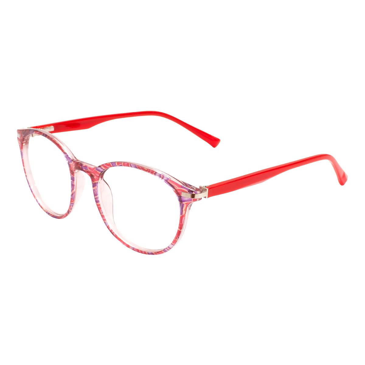 

Transparent Light Oval Glasses Frame And Acetate Temple Medium Colorful Spectacle With Spring Hinge For Prescription Lenses красный