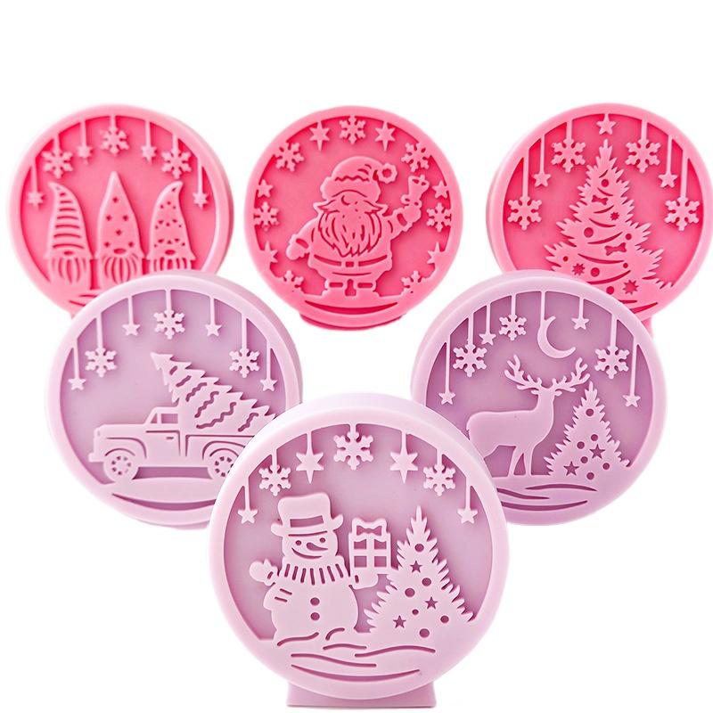 New Christmas Candle Silicone Mold 3D Relief Santa Claus Snowman Tree Car Craft Resin Gypsum Soap Mould DIY Candle Making Tools