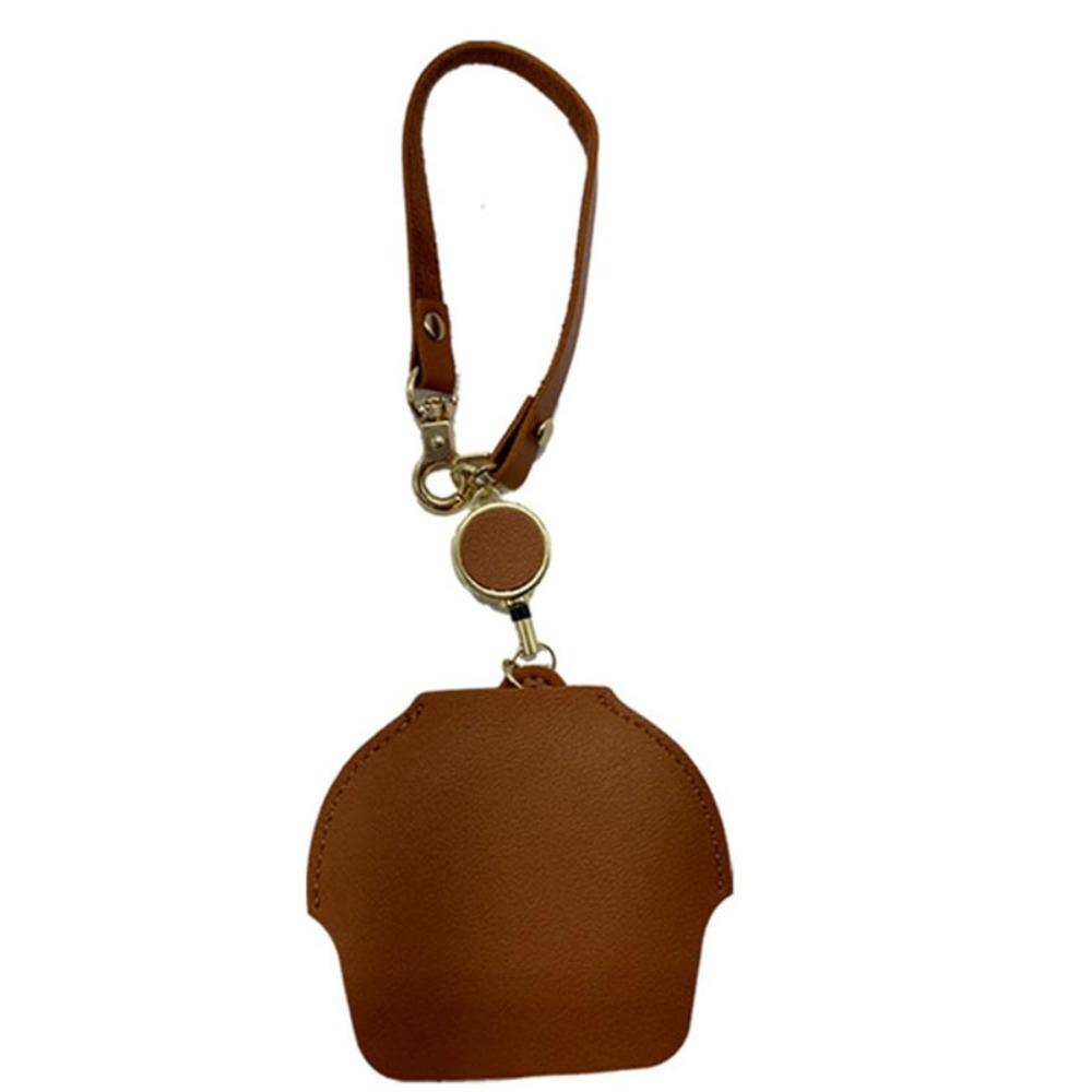 Extendable Reading Magnifying Glass Easy-pull Buckle PU Leather Key Chain  Seniors