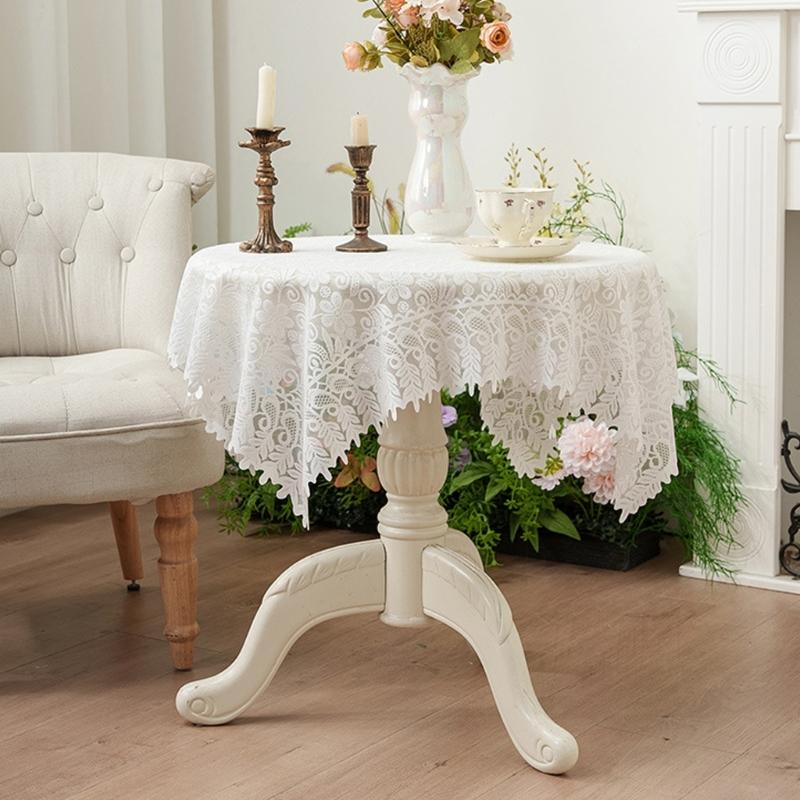 Stylish Lace Tablecloth For Centerpiece Decoration Washable Polyester Fabric Home Accent