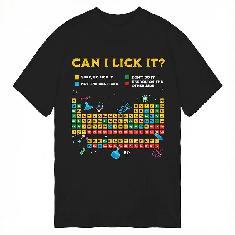 

Periodic Table Printed Cotton T-shirt Summer Men s and Women s New Clothing Fashion Casual High Quality T-shirt Street Wear -... S разноцветный