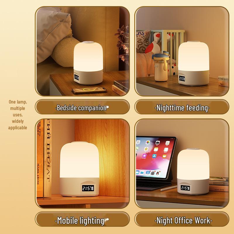Eye-friendly LED Night Light: Bedroom, Dormitory, Desk & Bedside Lamp with Charging Function - Popular Atmosphere Lamp for Students