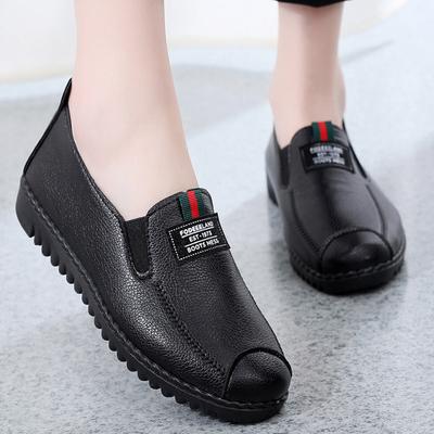 Autumn Mother Shoes Women's Shoes Flat Bottom Non-slip Leather Middle-aged Breathable Work Shoes Single Shoes