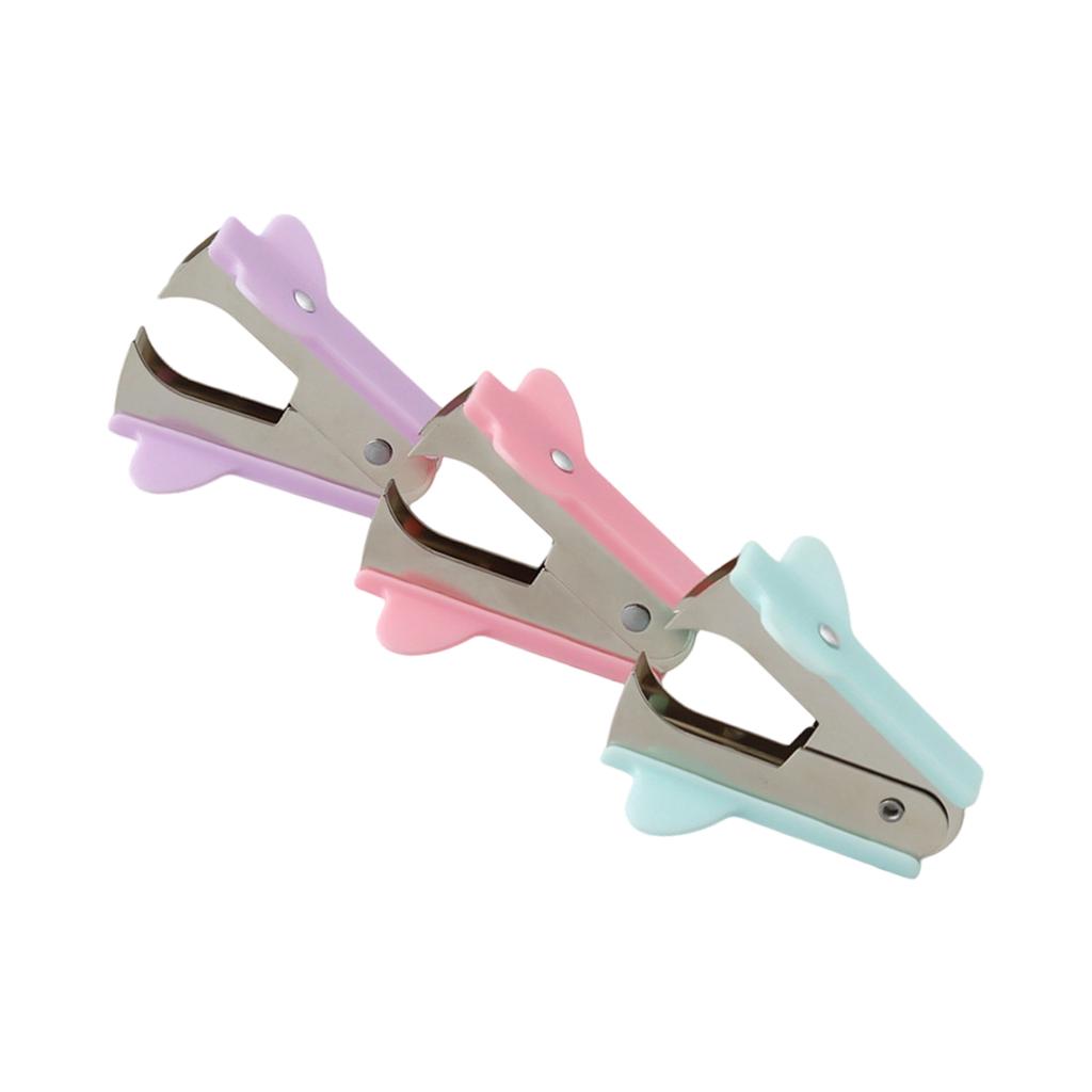 Pack of 3 Light Weight Mini Staple Removers ABS Metal Construction for Easy Carry and Efficient Removal Multi Color