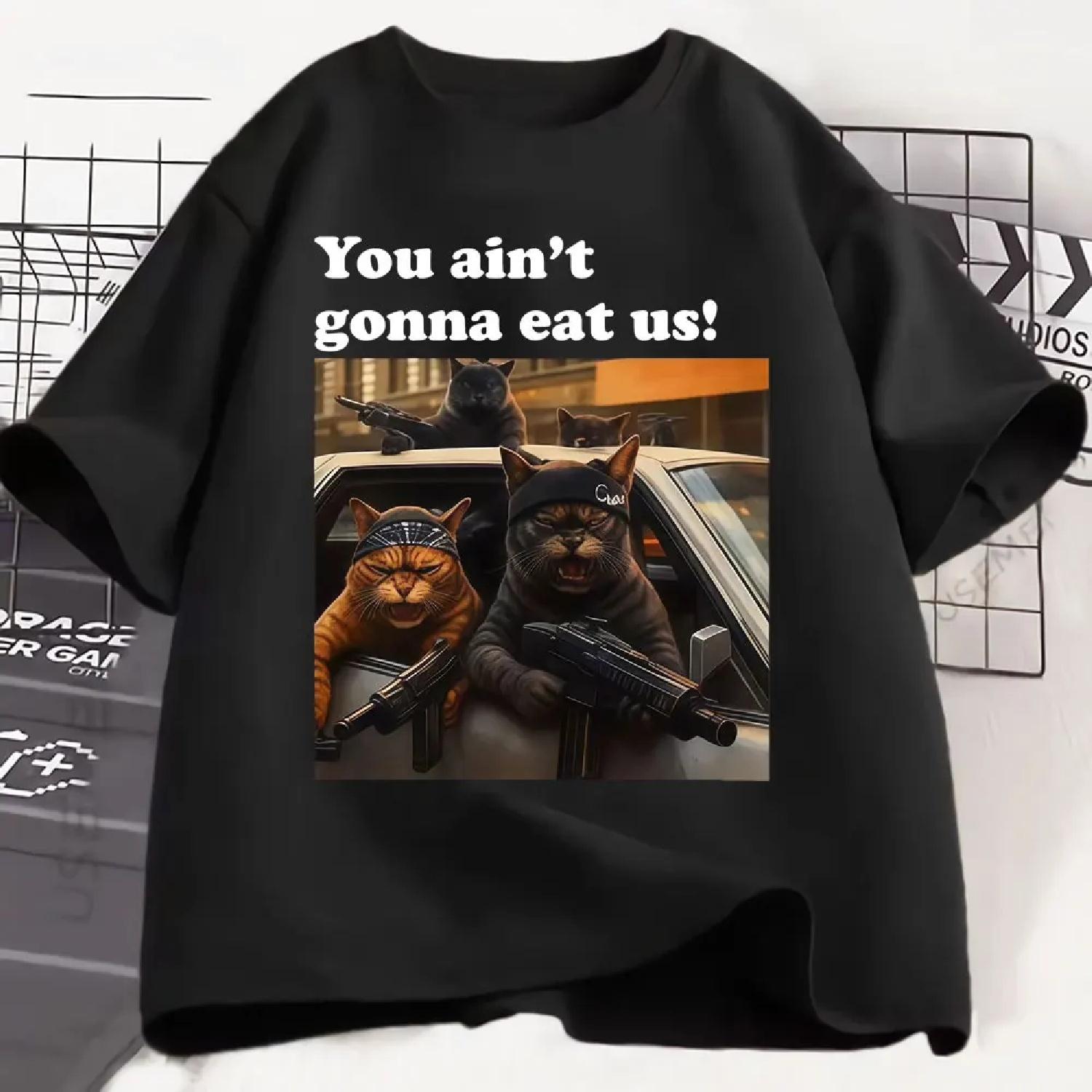 

2025 Funny Gangster Cats Mens Women Lover Cat Street Harajuku New Graphic T-Shirts Humor Y2k Saying Tee Short Sleeve Streetwear XXXXXL різнокольоровий
