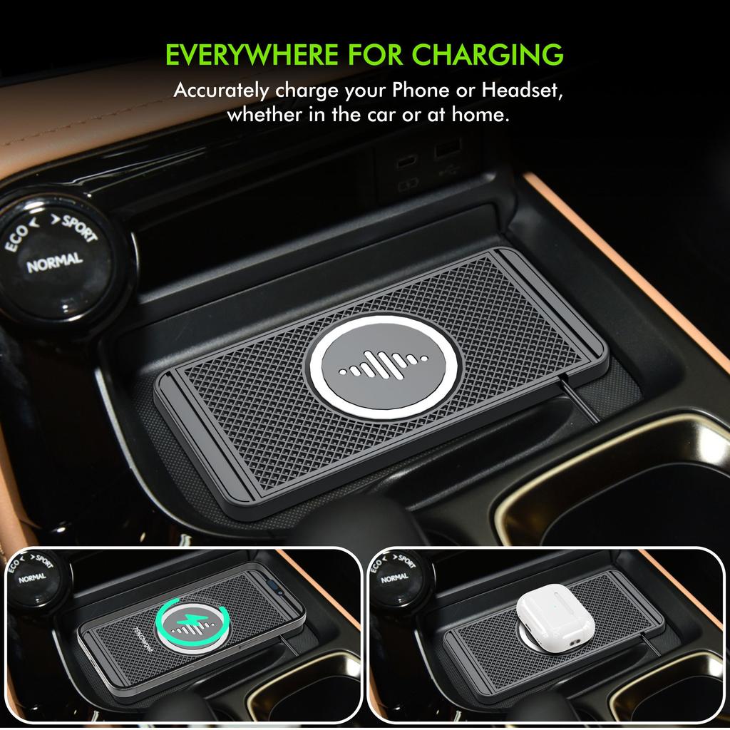Soft Rubber Wireless Car Charger Charging Pad 15w Anti Slip Pad Holder Quick Charger Car Wireless Mobile Phone Charger Car Stor