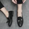 New Brown Loafers for Men Slip-On Round Toe Solid Black Tassels Business Mens Dress Shoes Size 38-46