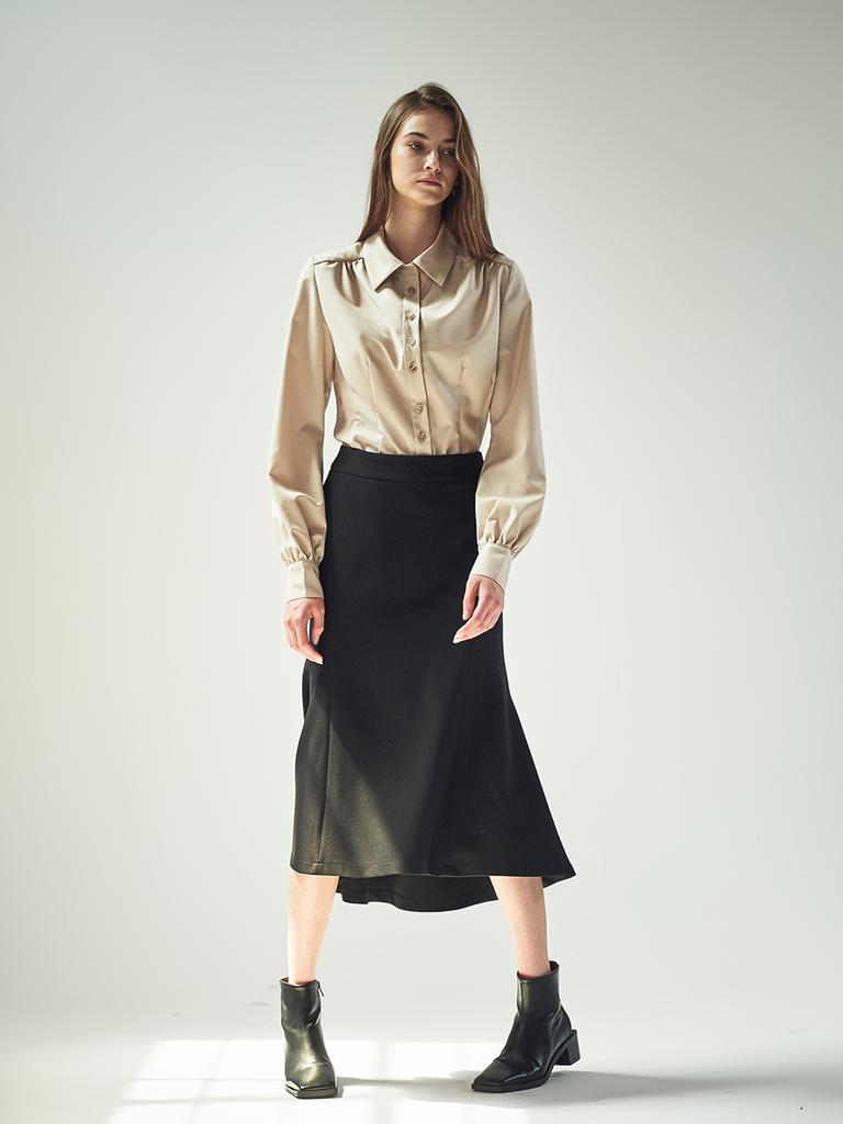 ACUD Mermaid Line Flared Skirt_L.Grey