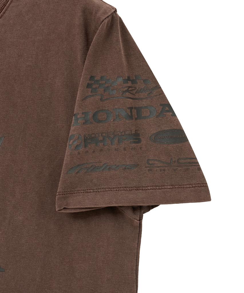 PHYPS MOTORCYCLE Womens Wing Collect Logo Short Sleeve Pigment Brown