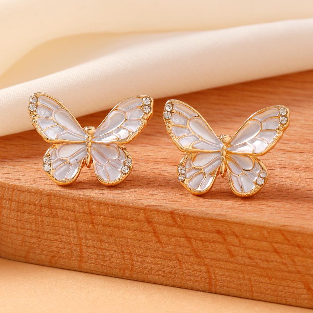 Elegant Butterfly Rhinestone Earrings: Chic European  American Design