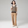Women's Vintage Houndstooth Knitted V-Neck Sleeveless Vest
