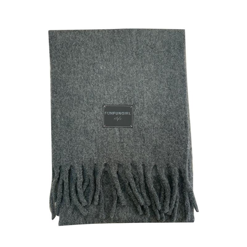Autumn and winter Ankela red wool scarf women's new solid color thickened warm scarf high-end simple and versatile shawl