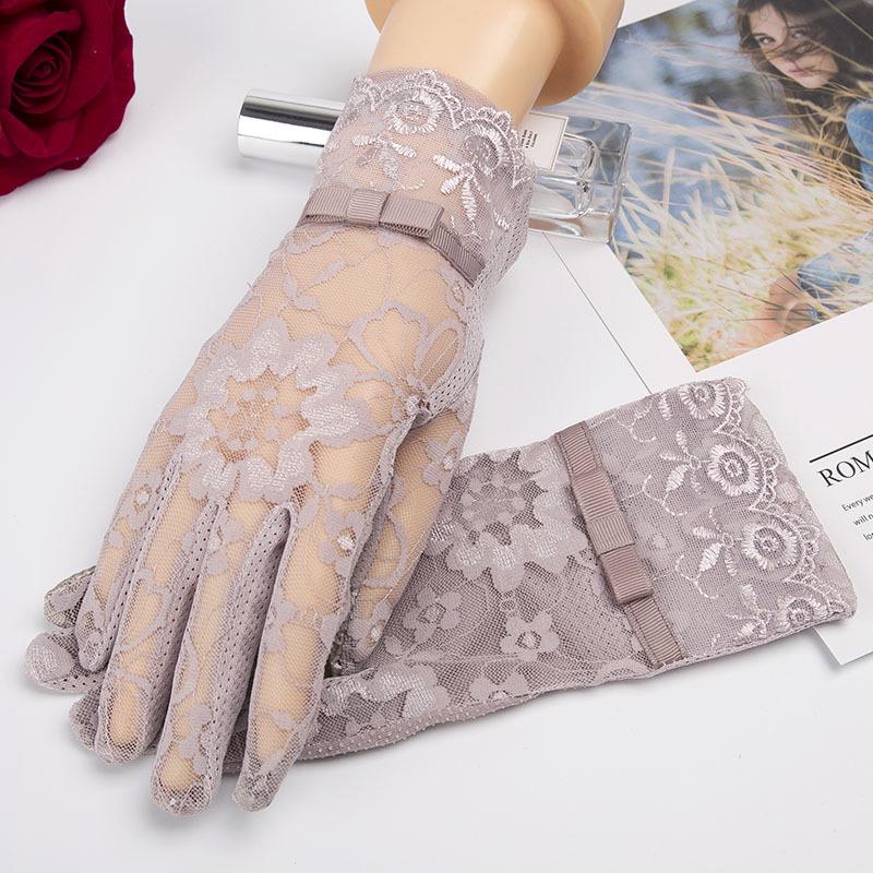 Women's UV Protection Summer Gloves: Thin Ice Silk, Lace, Elastic, Non-Slip, Touchscreen for Driving, Cycling, Electric Scooter