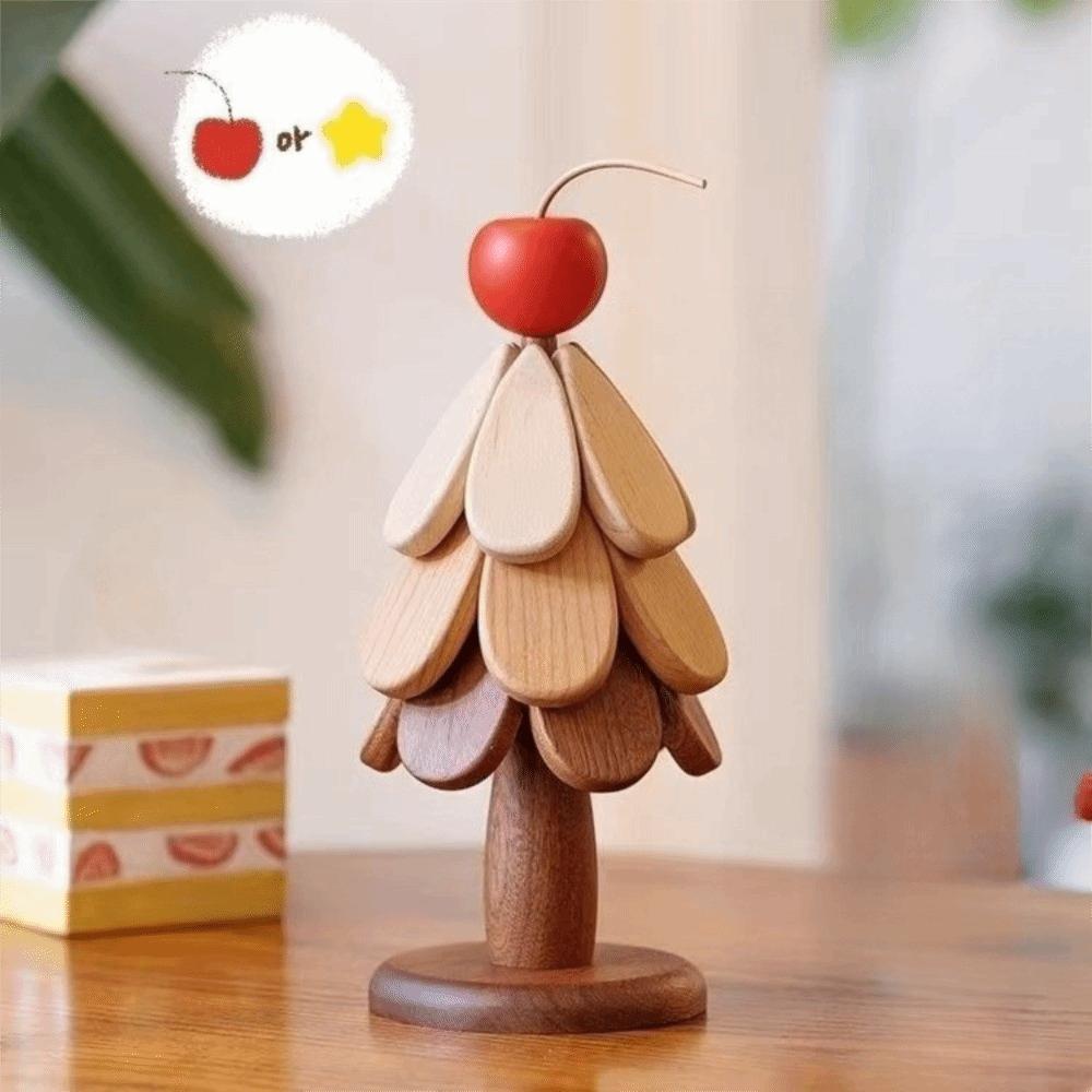 Heat Resistant Christmas Tree Potholder Set Anti Scald Foldable Table Mats Wooden Trivets Home