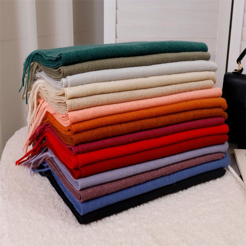 Winter Solid Scarf Women Cashmere Soft Warm Scarves Hijab Female Long Headband Shawl Wrap Bandana Foulard Echarpe Poncho Stoles