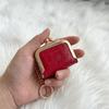 Portable Kiss Lock Coin Purse PU Leather Keychain Change Wallet  Valentine's Day
