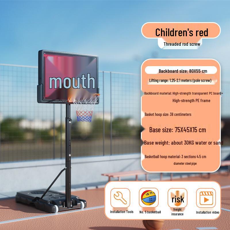 Adjustable Height Basketball Hoop for Indoor/Outdoor Play - Suitable for Adults, Teens, and Kids.