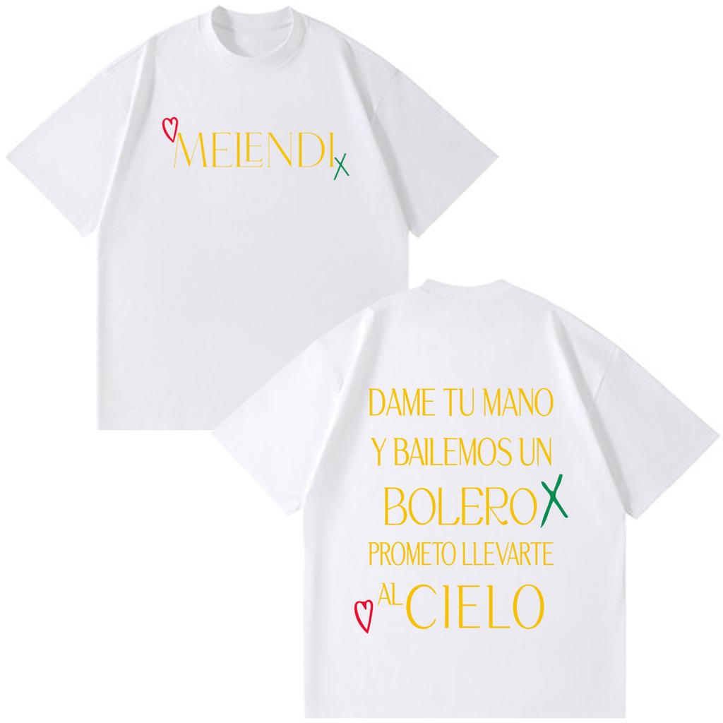 Rapper Melendi Tour Print 2026 Tees Unisex Unisex Fashion Tshirt Summer Shortsleeved Loose Casual Cotton Aesthetic Trend Tshirts