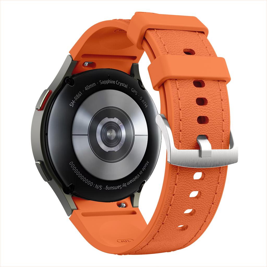 Watch Band For Samsung Galaxy Watch7/Watch6/Watch 5/Watch4 Silicone+Leather Adjustable Strap Armband