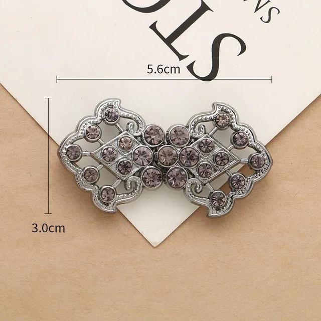 1 Pair Connectors Clasps Rhinestone Buckle Metal Button Waist Extender Hooks Eyes Clasps Fastener for Clothes