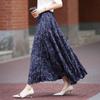 Demana Ice Crushed Star River Printed Pleated A-Line Midi Skirt