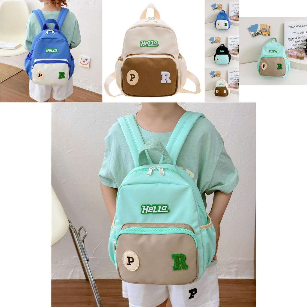 Adorable Unisex Nylon Backpack Colorful Letters Kids School Bag Lightweight