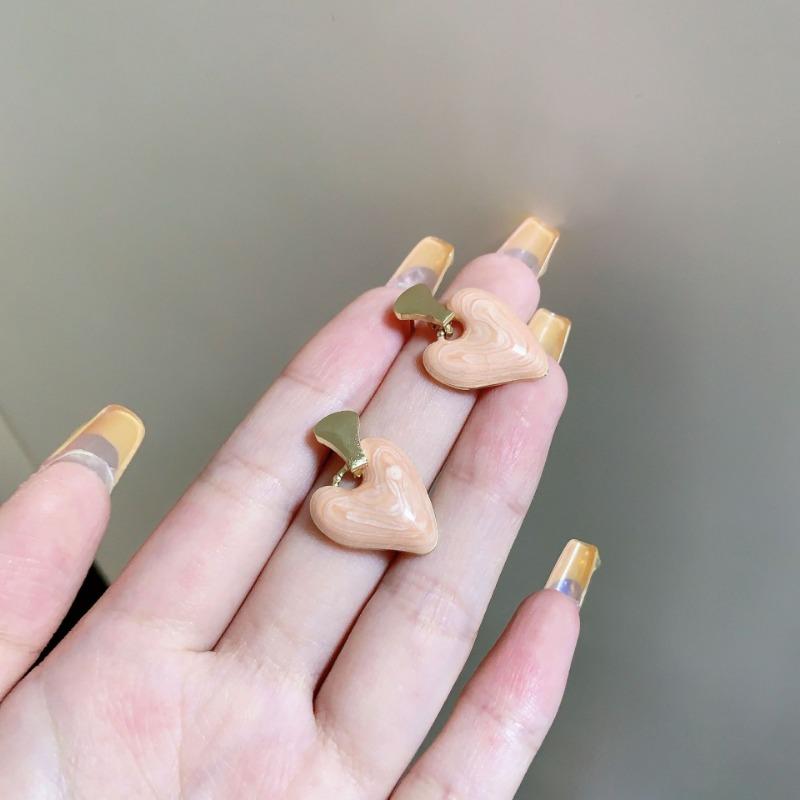 New Design Colorful Love Heart Dangle Earrings for Women Vintage Elegant Irregular Fashion Jewelry Accessories